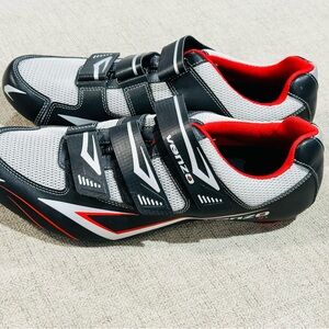 Venzo Men's Black and Red Cycling Shoes